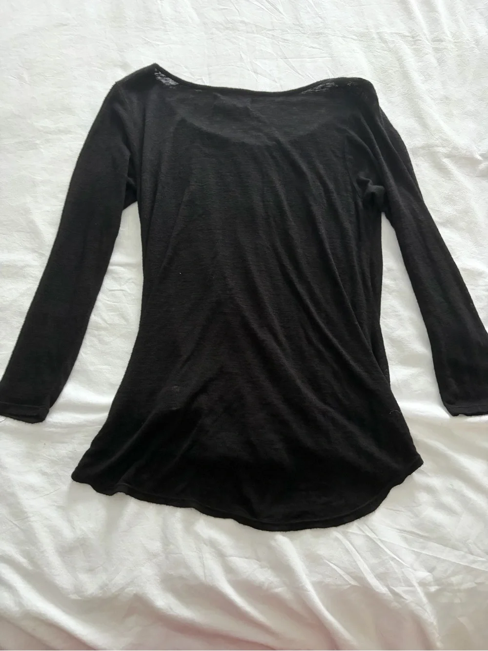 Velvet by Graham & Spencer Black Twist-Front Long Sleeve Top Size Medium NWT